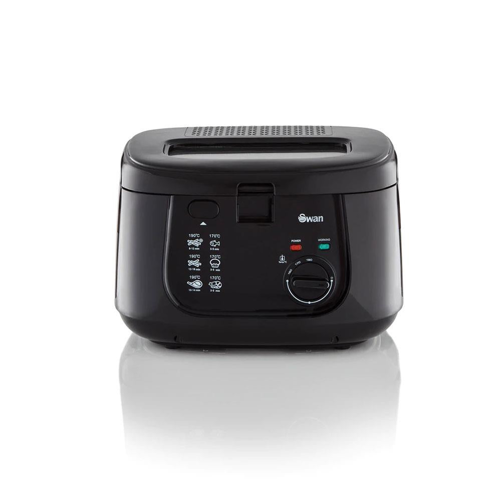 Swan Square Deep Fat Fryer With Viewing Window 1800 W 2.5 Litre - Black