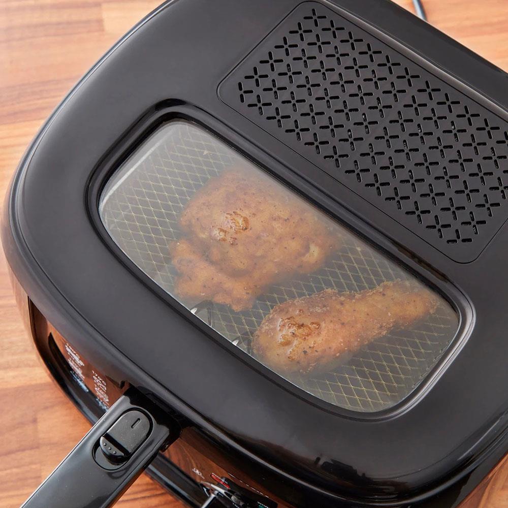 Swan Square Deep Fat Fryer With Viewing Window 1800 W 2.5 Litre - Black
