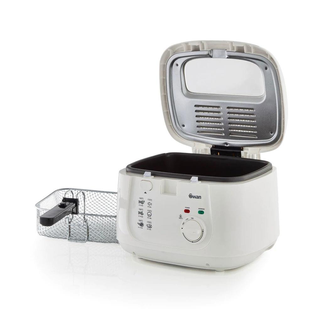 Swan Square Deep Fat Fryer With Viewing Window 1800 W 2.5 Litre - White