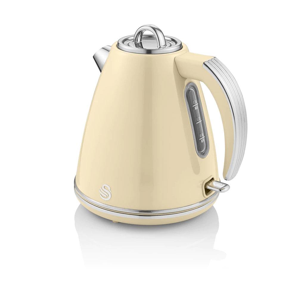 Swan Retro Jug Kettle Stainless Steel 3000 W 1.5 Litre - Cream