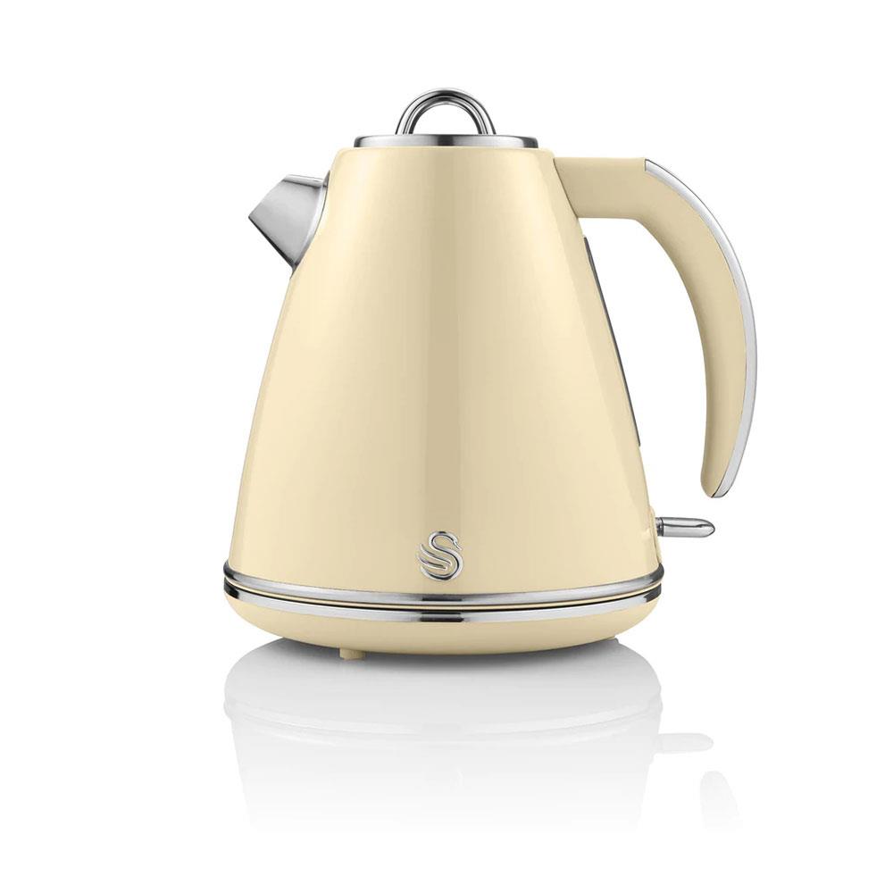 Swan Retro Jug Kettle Stainless Steel 3000 W 1.5 Litre - Cream