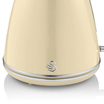 Swan Retro Jug Kettle Stainless Steel 3000 W 1.5 Litre - Cream
