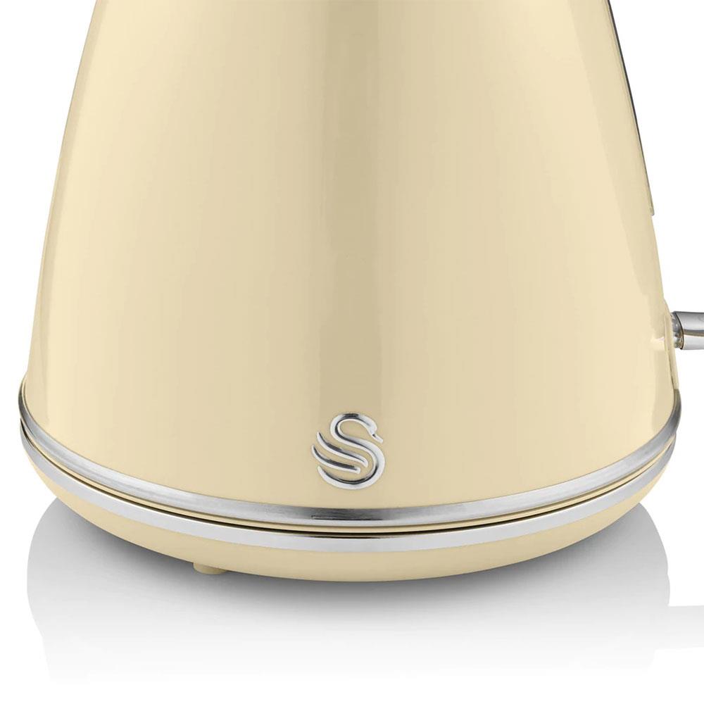 Swan Retro Jug Kettle Stainless Steel 3000 W 1.5 Litre - Cream