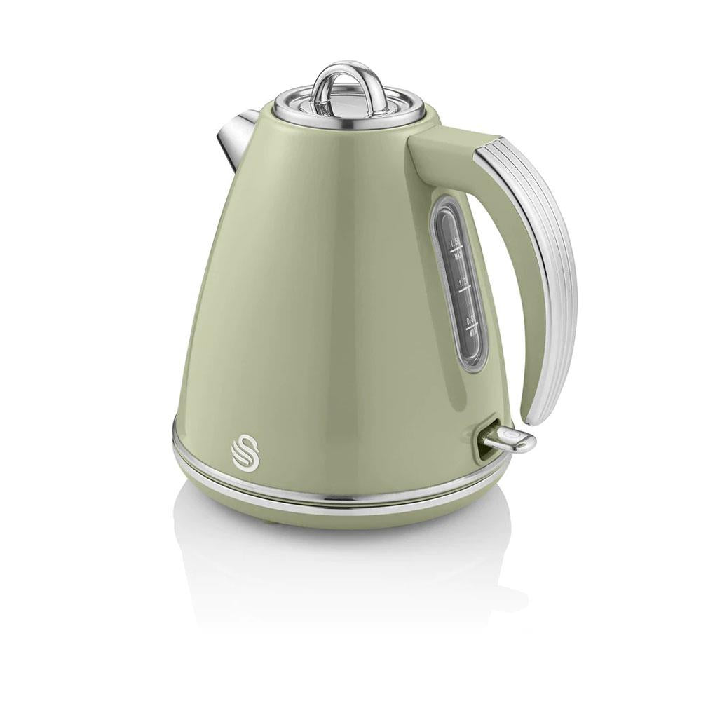 Swan Retro Jug Kettle Stainless Steel 3000 W 1.5 Litre - Green Main image