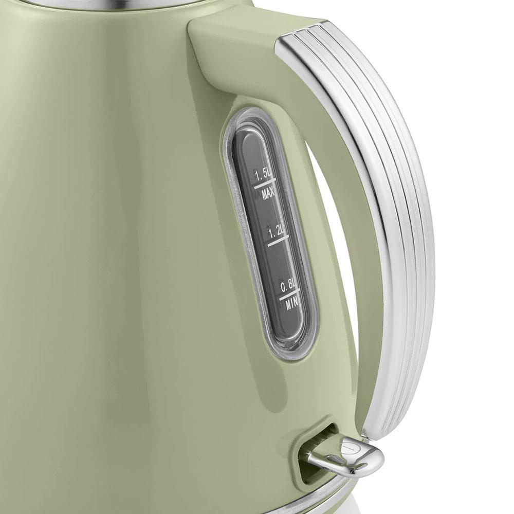 Swan Retro Jug Kettle Stainless Steel 3000 W 1.5 Litre - Green