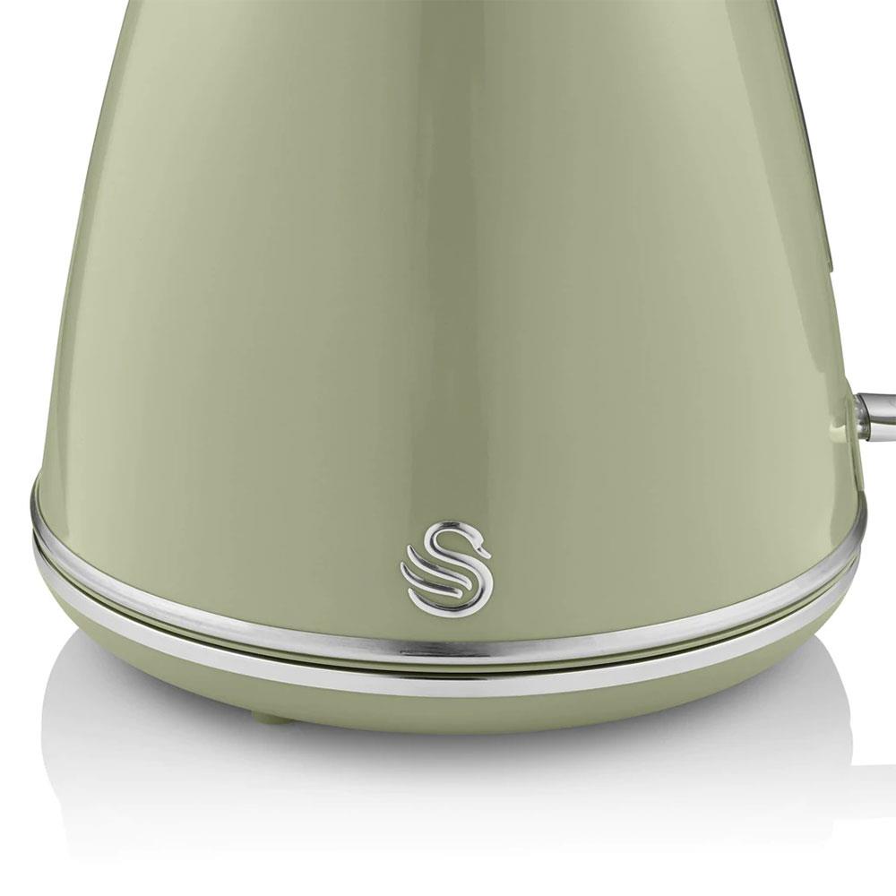 Swan Retro Jug Kettle Stainless Steel 3000 W 1.5 Litre - Green