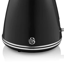 Swan Retro Jug Kettle Stainless Steel 3000 W 1.5 Litre - Black