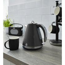 Swan Retro Jug Kettle Stainless Steel 3000 W 1.5 Litre - Black