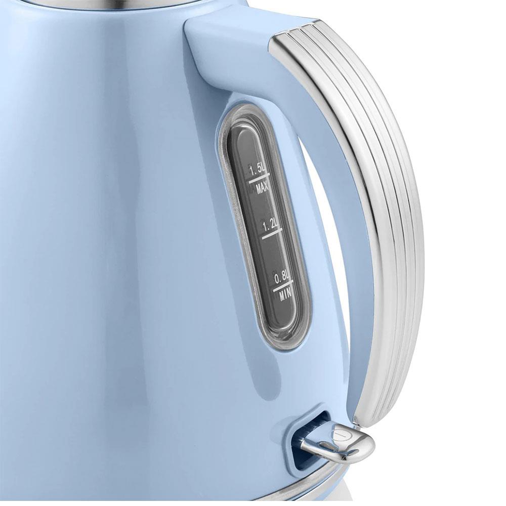 Swan Retro Jug Kettle Stainless Steel 3000 W 1.5 Litre - Blue