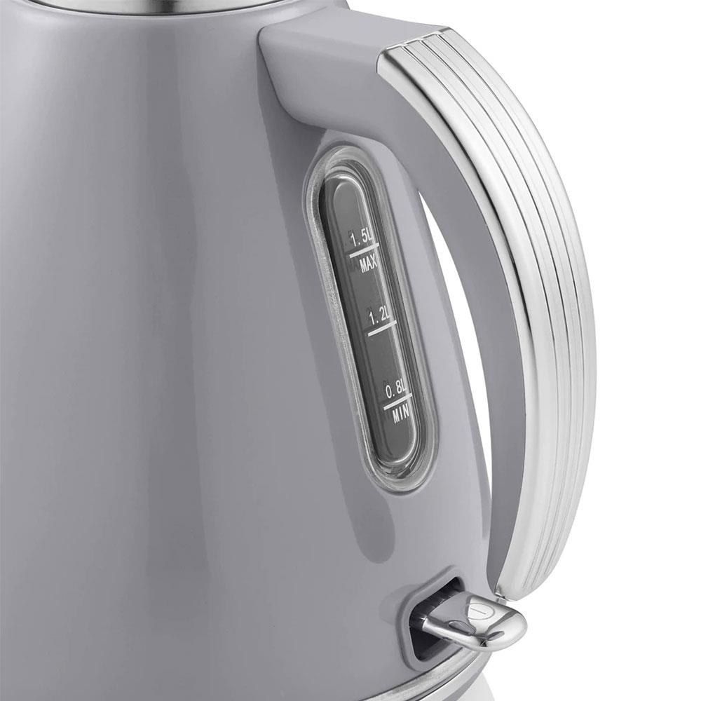 Swan Retro Jug Kettle Stainless Steel 3000 W 1.5 Litre - Grey