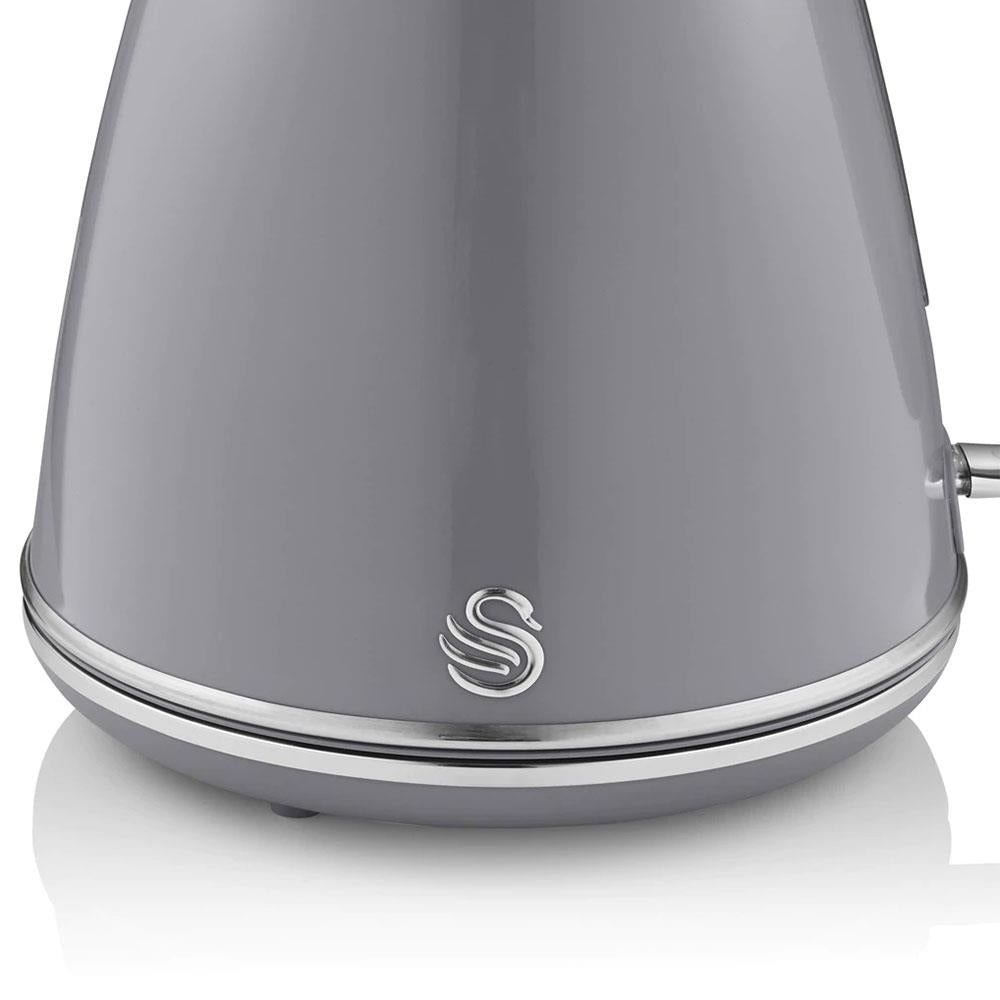 Swan Retro Jug Kettle Stainless Steel 3000 W 1.5 Litre - Grey