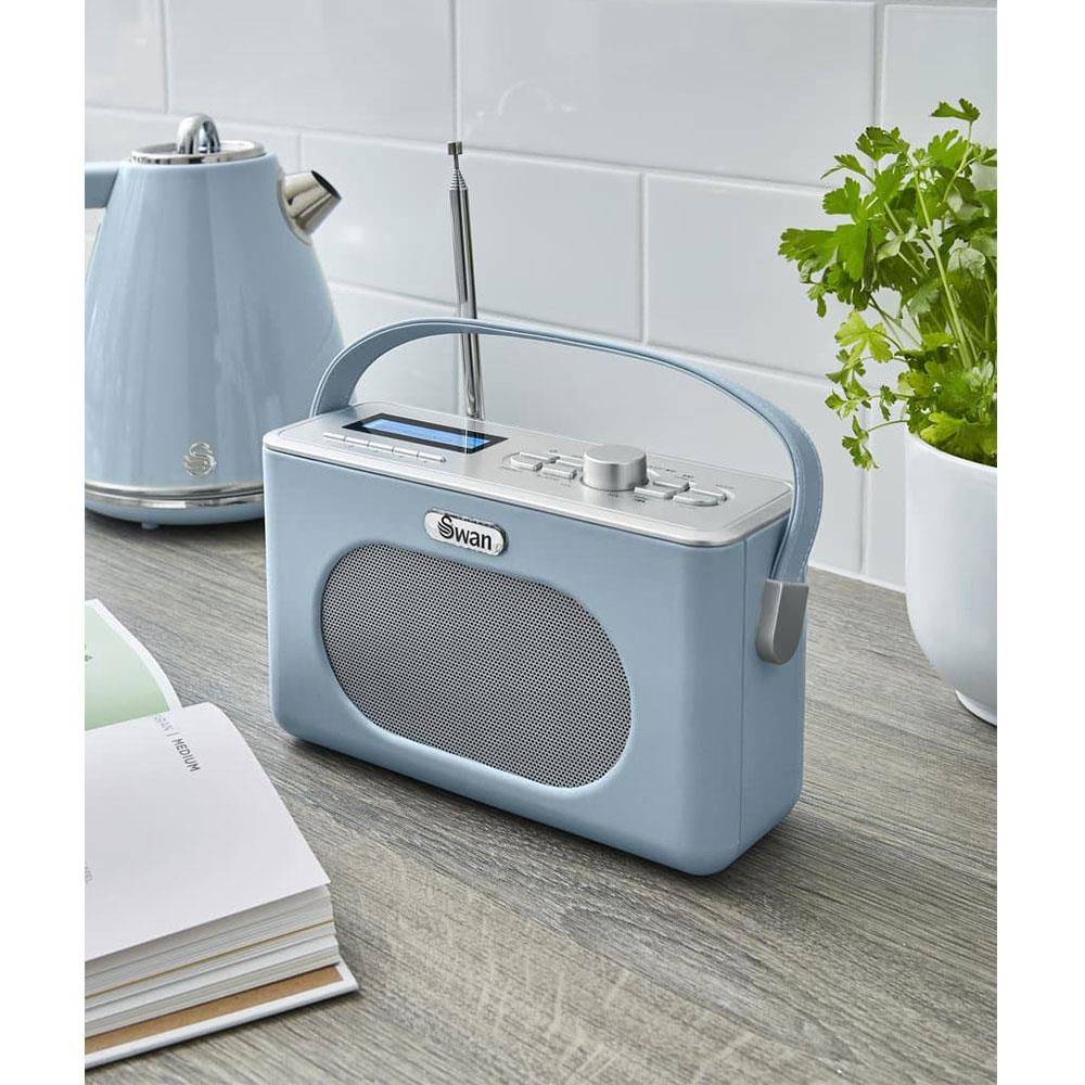 Swan Retro DAB Bluetooth Radio 3W - Blue