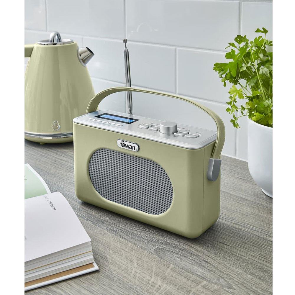 Swan Retro DAB Bluetooth Radio 3W - Green