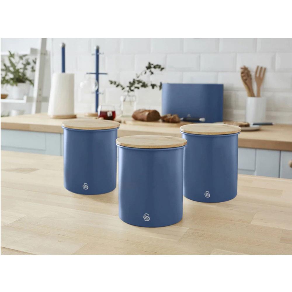 Swan Nordic Sugar Tea Coffee Storage Canisters Set of 3 - Blue