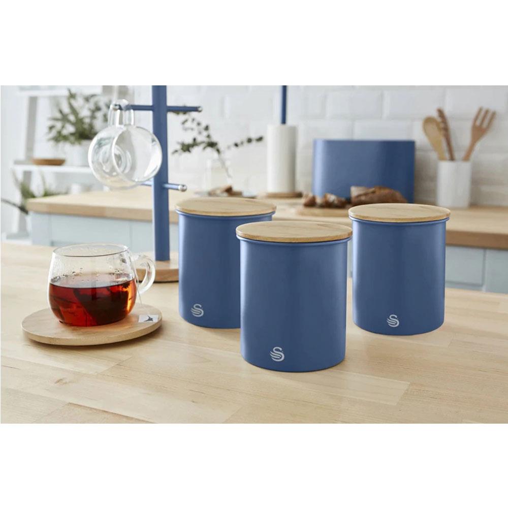 Swan Nordic Sugar Tea Coffee Storage Canisters Set of 3 - Blue