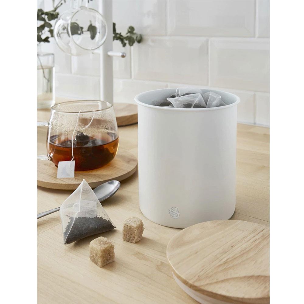 Swan Nordic Sugar Tea Coffee Storage Canisters Set of 3 - Cotton White Secondary image