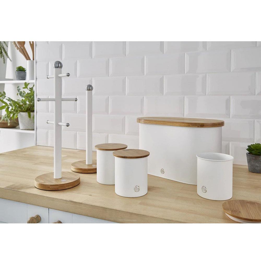 Swan Nordic Sugar Tea Coffee Storage Canisters Set of 3 - Cotton White