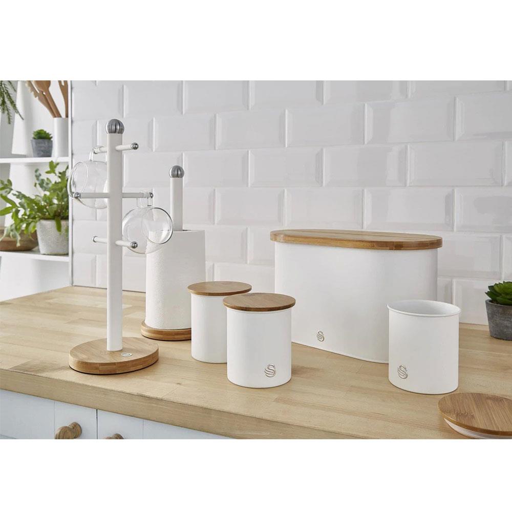 Swan Nordic Sugar Tea Coffee Storage Canisters Set of 3 - Cotton White