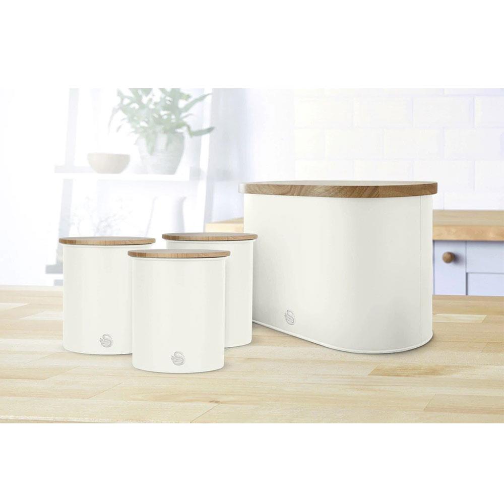 Swan Nordic Sugar Tea Coffee Storage Canisters Set of 3 - Cotton White