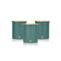Swan Nordic Sugar Tea Coffee Storage Canisters Set of 3 - Pine Green