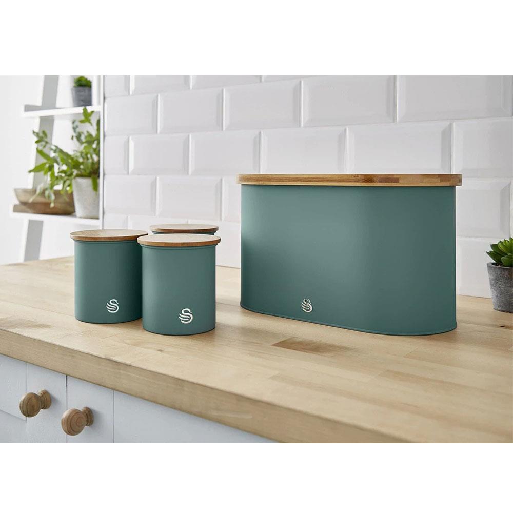 Swan Nordic Sugar Tea Coffee Storage Canisters Set of 3 - Pine Green
