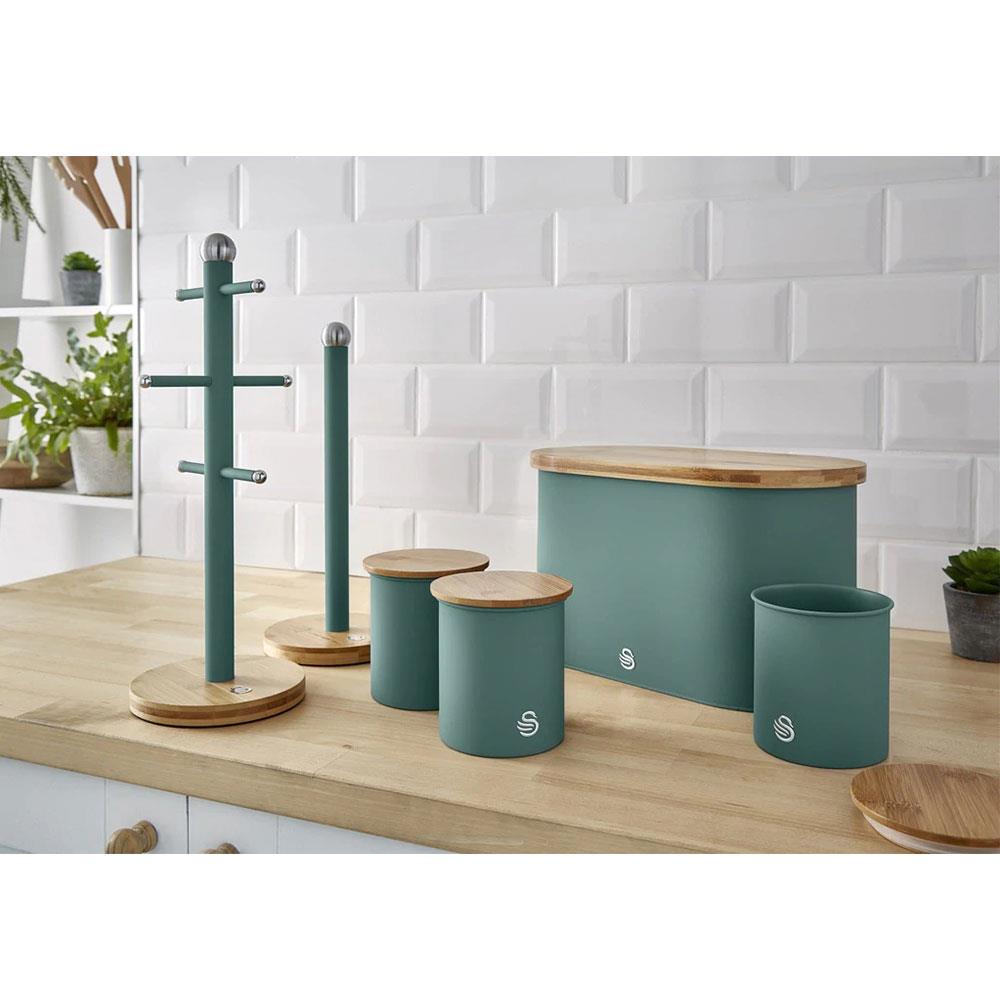 Swan Nordic Sugar Tea Coffee Storage Canisters Set of 3 - Pine Green