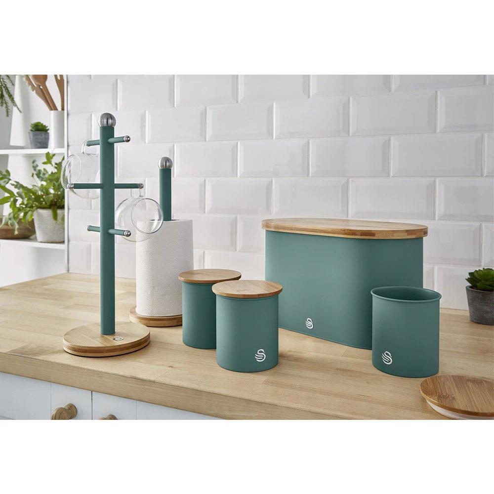 Swan Nordic Sugar Tea Coffee Storage Canisters Set of 3 - Pine Green