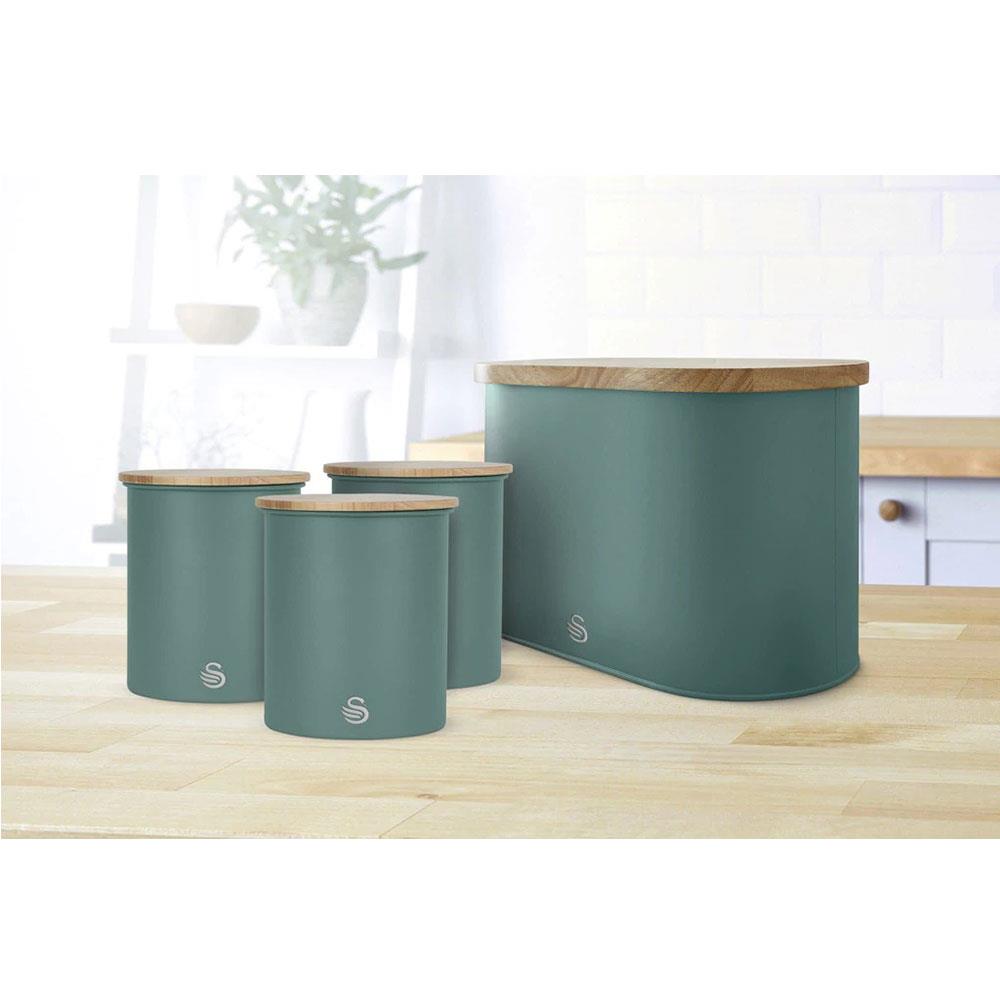 Swan Nordic Sugar Tea Coffee Storage Canisters Set of 3 - Pine Green