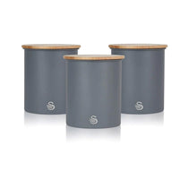 Swan Nordic Sugar Tea Coffee Storage Canisters Set of 3 - Slate Grey