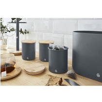 Swan Nordic Sugar Tea Coffee Storage Canisters Set of 3 - Slate Grey