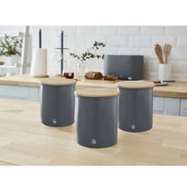 Swan Nordic Sugar Tea Coffee Storage Canisters Set of 3 - Slate Grey
