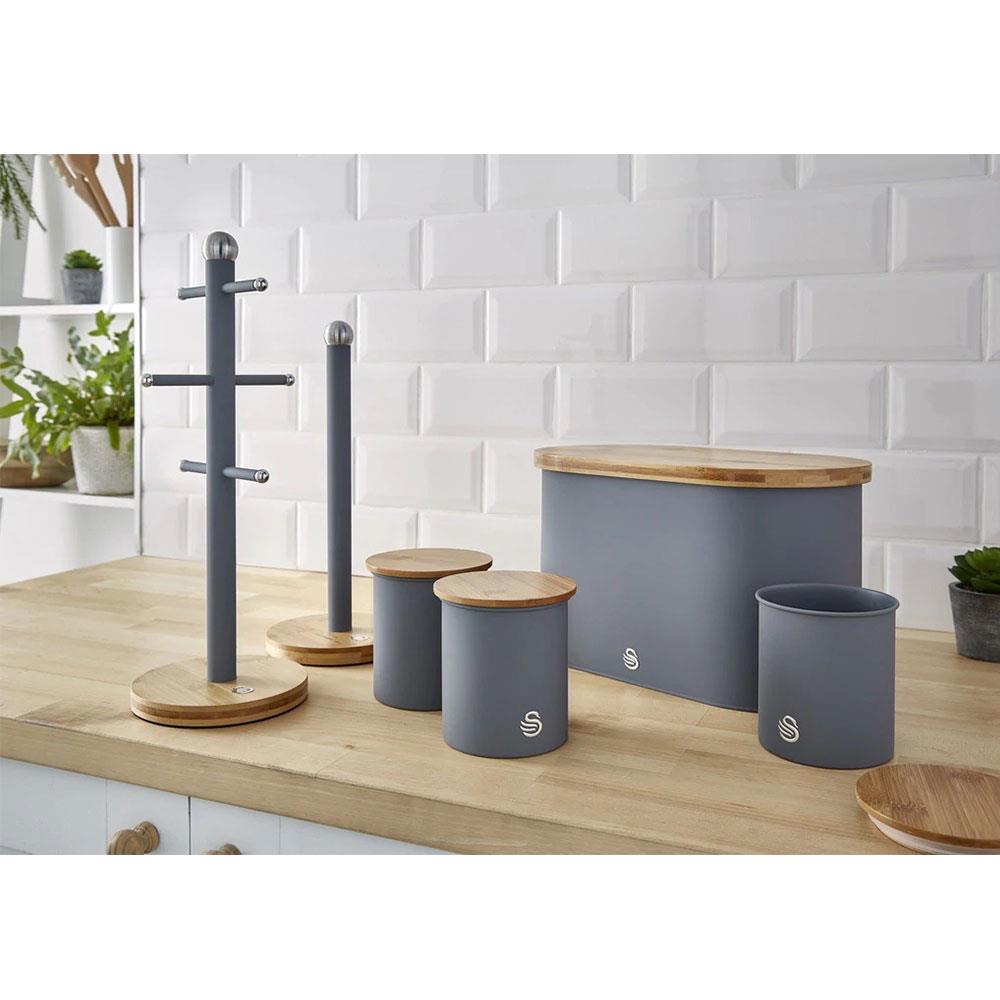 Swan Nordic Sugar Tea Coffee Storage Canisters Set of 3 - Slate Grey
