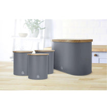 Swan Nordic Sugar Tea Coffee Storage Canisters Set of 3 - Slate Grey