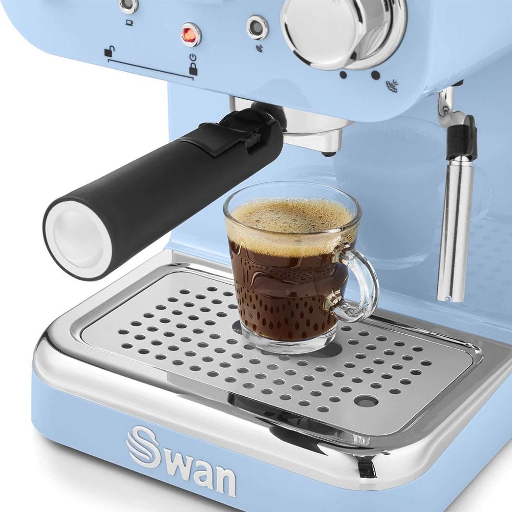 Swan Retro Pump Espresso Coffee Machine 1100 W 1.2 Litre - Blue