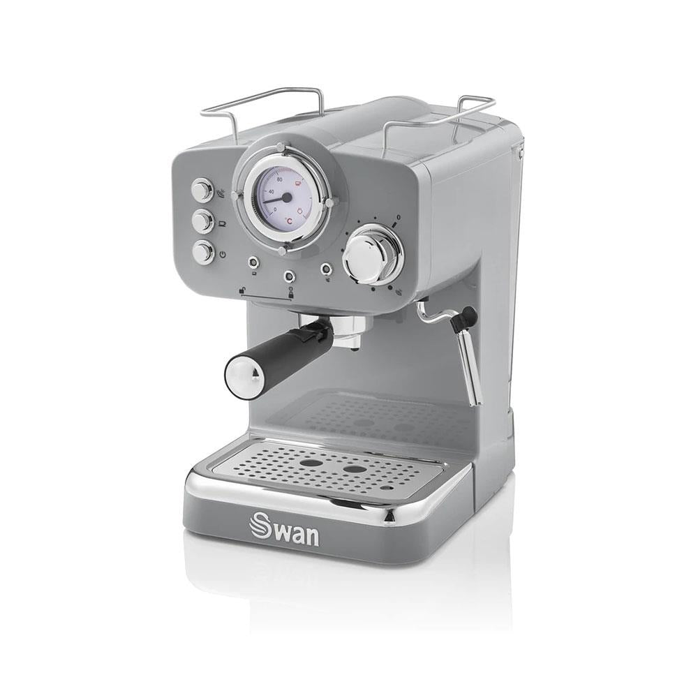 Swan Retro Pump Espresso Coffee Machine 1100 W 1.2 Litre - Grey