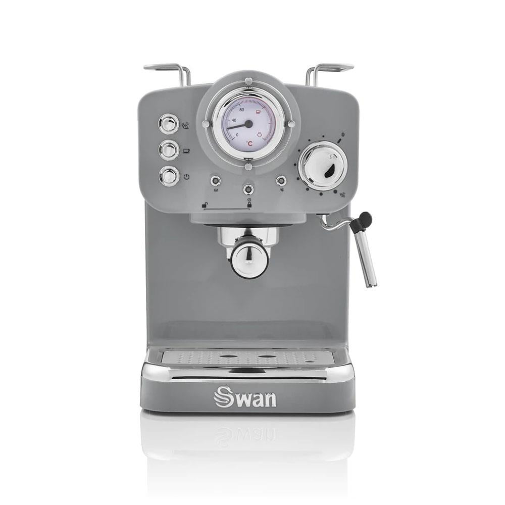 Swan Retro Pump Espresso Coffee Machine 1100 W 1.2 Litre - Grey