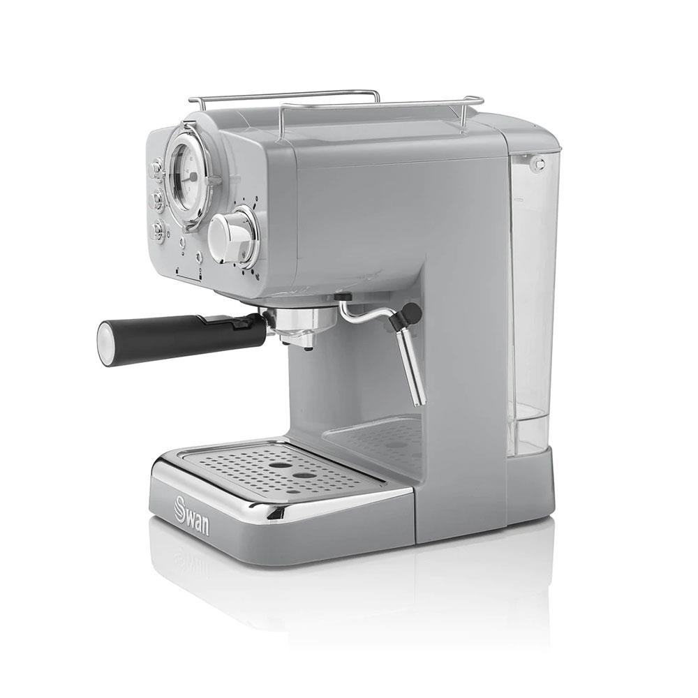 Swan Retro Pump Espresso Coffee Machine 1100 W 1.2 Litre - Grey