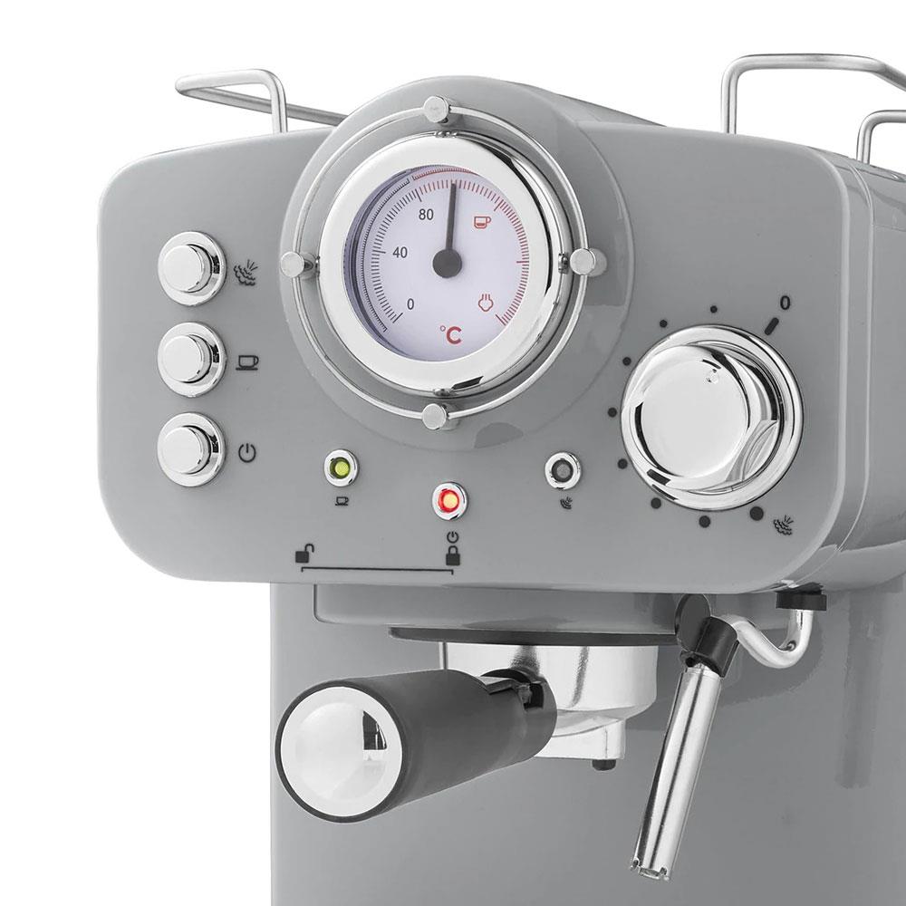 Swan Retro Pump Espresso Coffee Machine 1100 W 1.2 Litre - Grey