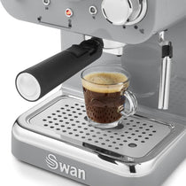 Swan Retro Pump Espresso Coffee Machine 1100 W 1.2 Litre - Grey
