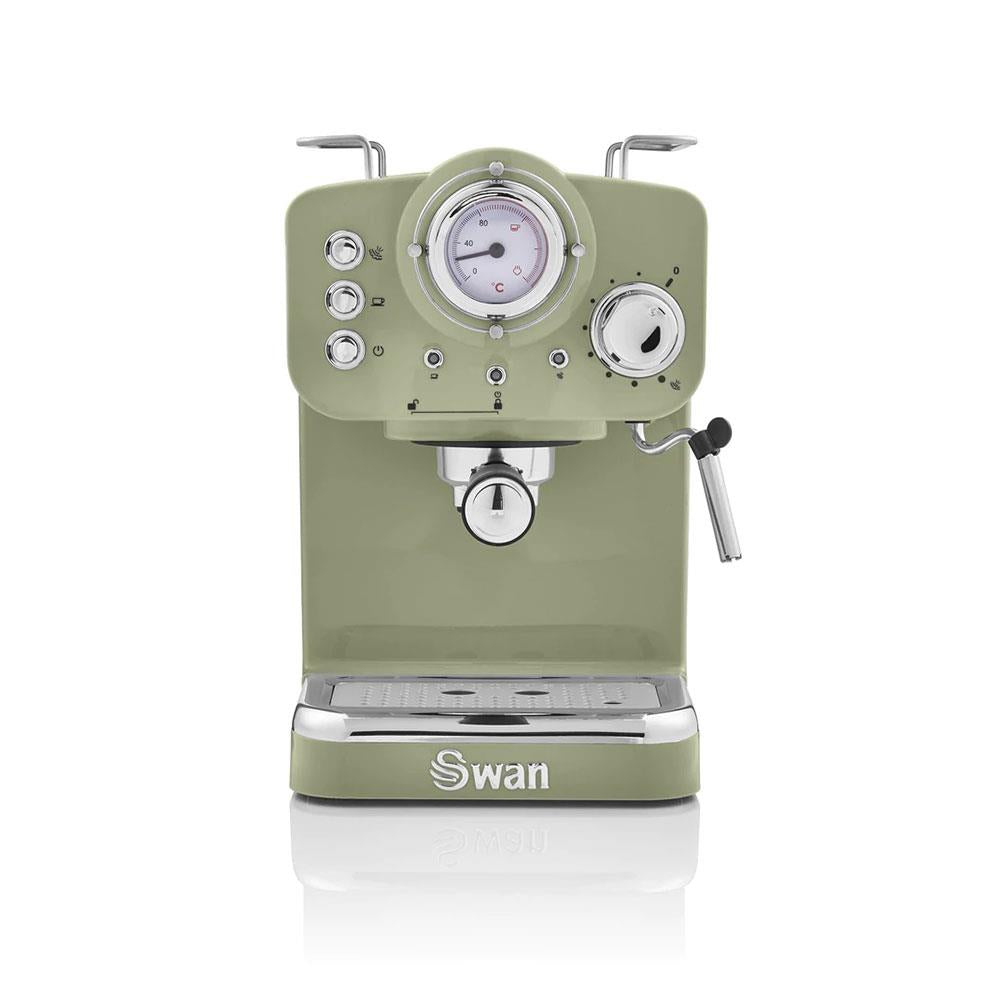 Swan Retro Pump Espresso Coffee Machine 1100 W 1.2 Litre - Green