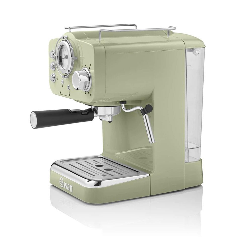 Swan Retro Pump Espresso Coffee Machine 1100 W 1.2 Litre - Green