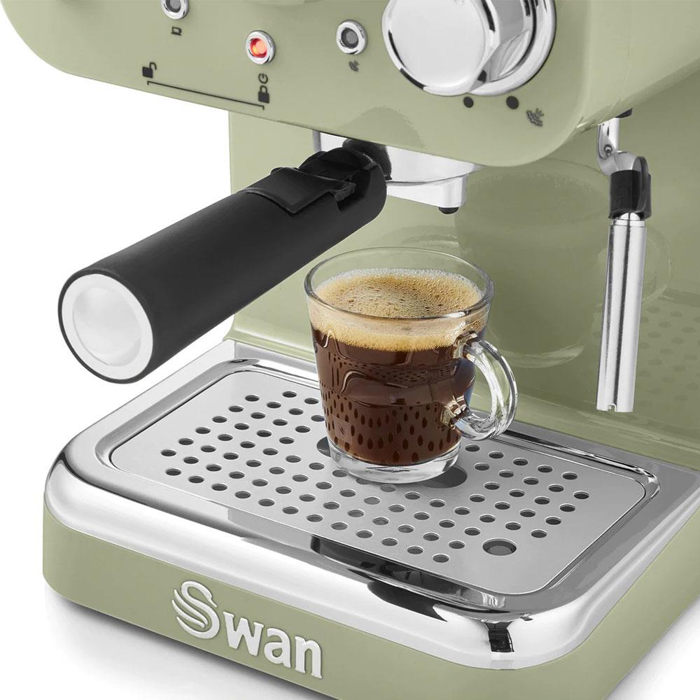 Swan Retro Pump Espresso Coffee Machine 1100 W 1.2 Litre - Green