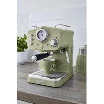 Swan Retro Pump Espresso Coffee Machine 1100 W 1.2 Litre - Green