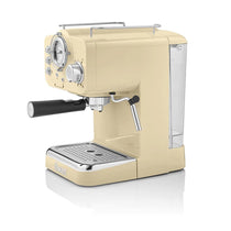 Swan Retro Pump Espresso Coffee Machine 1100 W 1.2 Litre - Cream