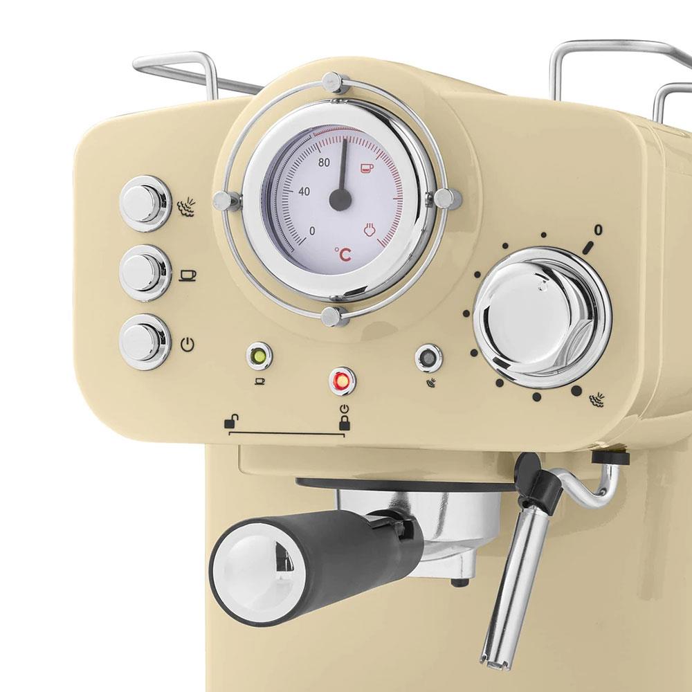 Swan Retro Pump Espresso Coffee Machine 1100 W 1.2 Litre - Cream
