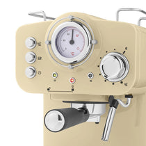 Swan Retro Pump Espresso Coffee Machine 1100 W 1.2 Litre - Cream