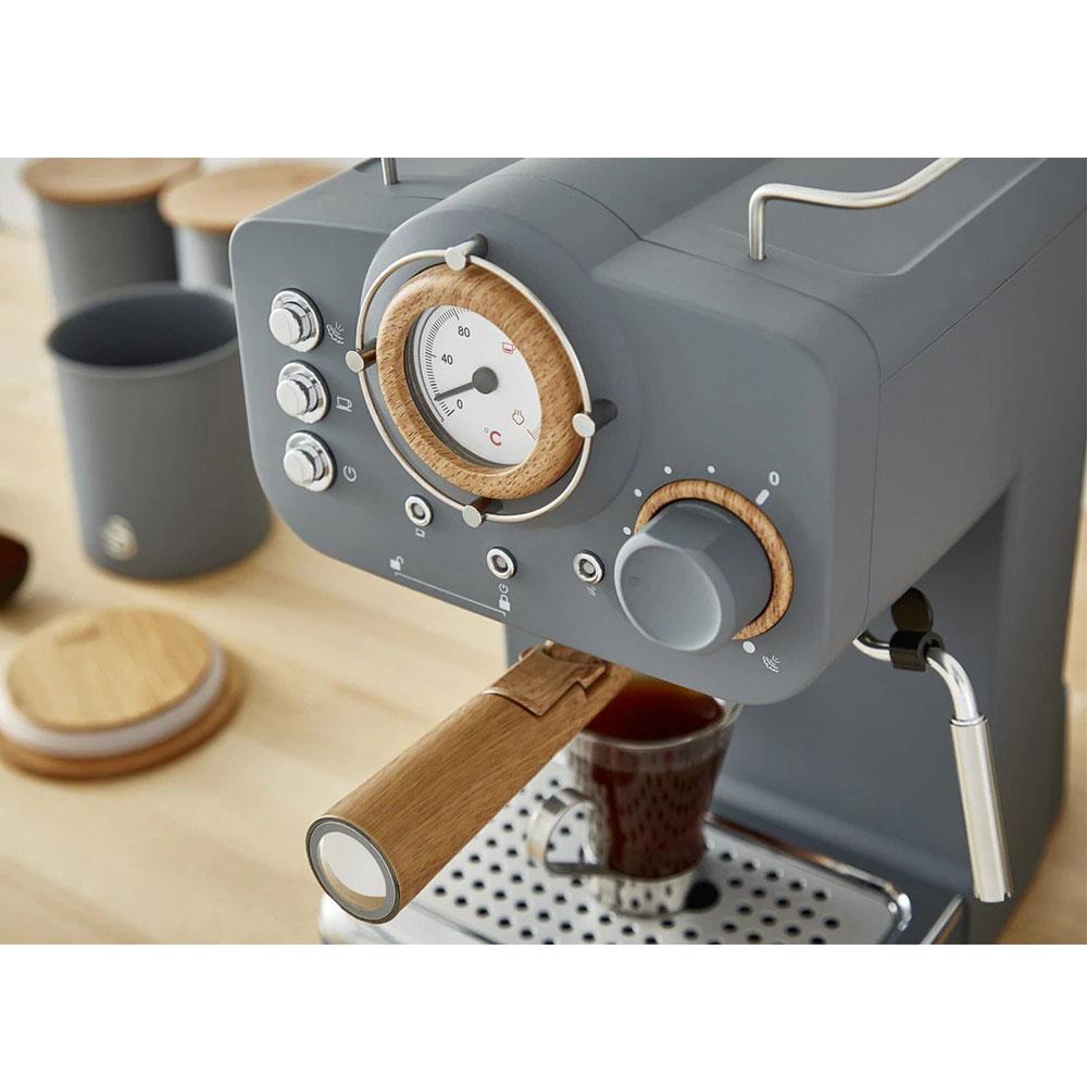 Swan Nordic Pump Espresso Coffee Machine 1100 W 1.2 Litre - Slate Grey