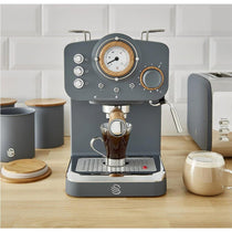 Swan Nordic Pump Espresso Coffee Machine 1100 W 1.2 Litre - Slate Grey