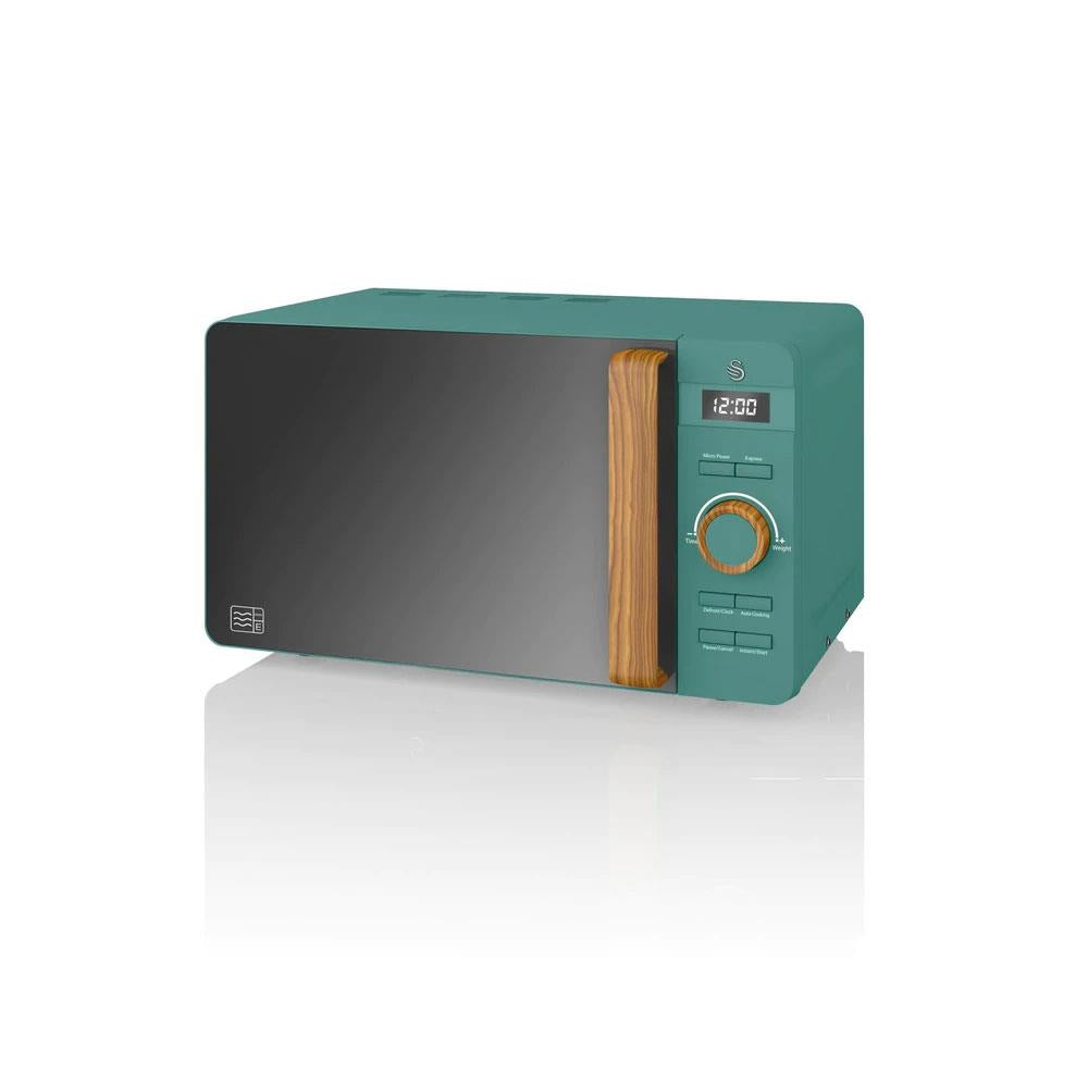 Swan Nordic Digital LED Microwave With Wood Effect Handle 20 Liters 800 W - Pine Green Secondary image