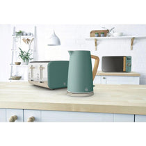 Swan Nordic Digital LED Microwave With Wood Effect Handle 20 Liters 800 W - Pine Green